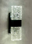 Настінний світильник чорний H-30 cm Led 8W Black Wavy Glass 251188-100006523