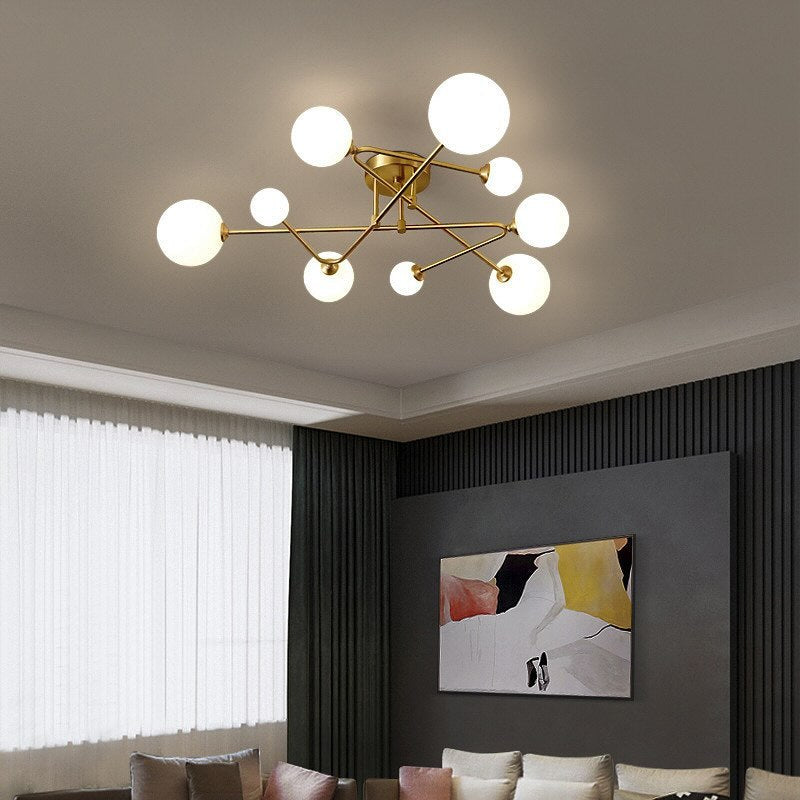 Люстра золота з білими плафонами H-26 cm lamp 4 / 6 / 9 Gold Cherry 231258-100002878
