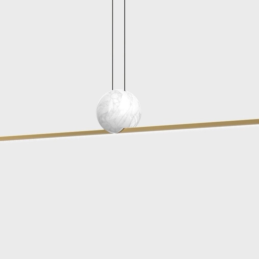 Підвісна люстра Line and marble Gold / Black L-100 см / L-120 см 4000К 231258-100002910