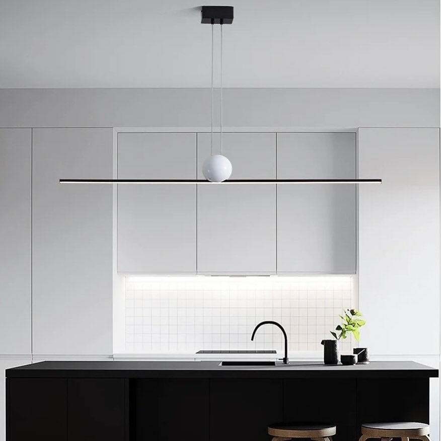 Підвісна люстра Line and marble Gold / Black L-100 см / L-120 см 4000К 231258-100002910
