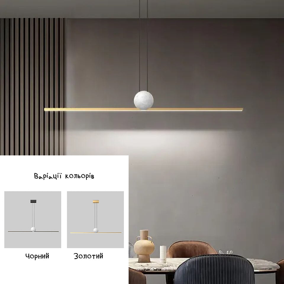 Підвісна люстра Line and marble Gold / Black L-100 см / L-120 см 4000К 231258-100002910
