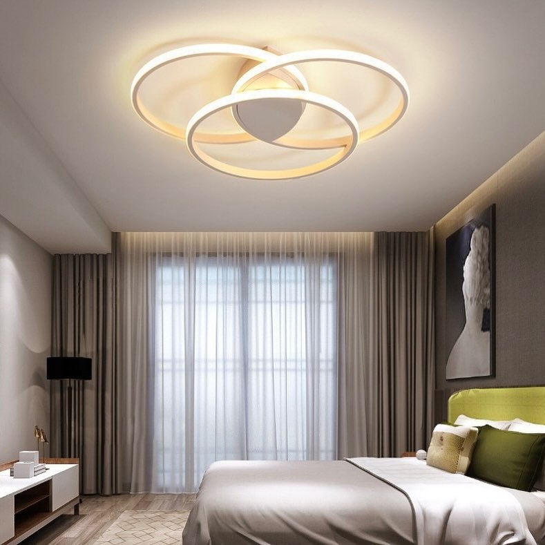 Стельові люстри з пультом Ceiling ring D-30+40+50 см 3000К-4000К-6000К Black / White / Silver 240119-100002933