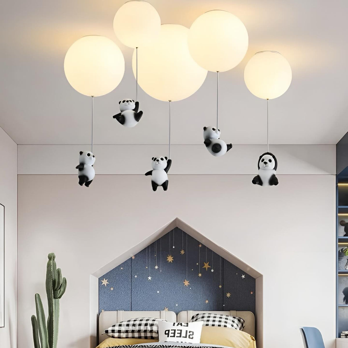 Люстра Panda ball D-20 см / D-25 см  3 варіації фігурок Пандочок White 240119-100002949