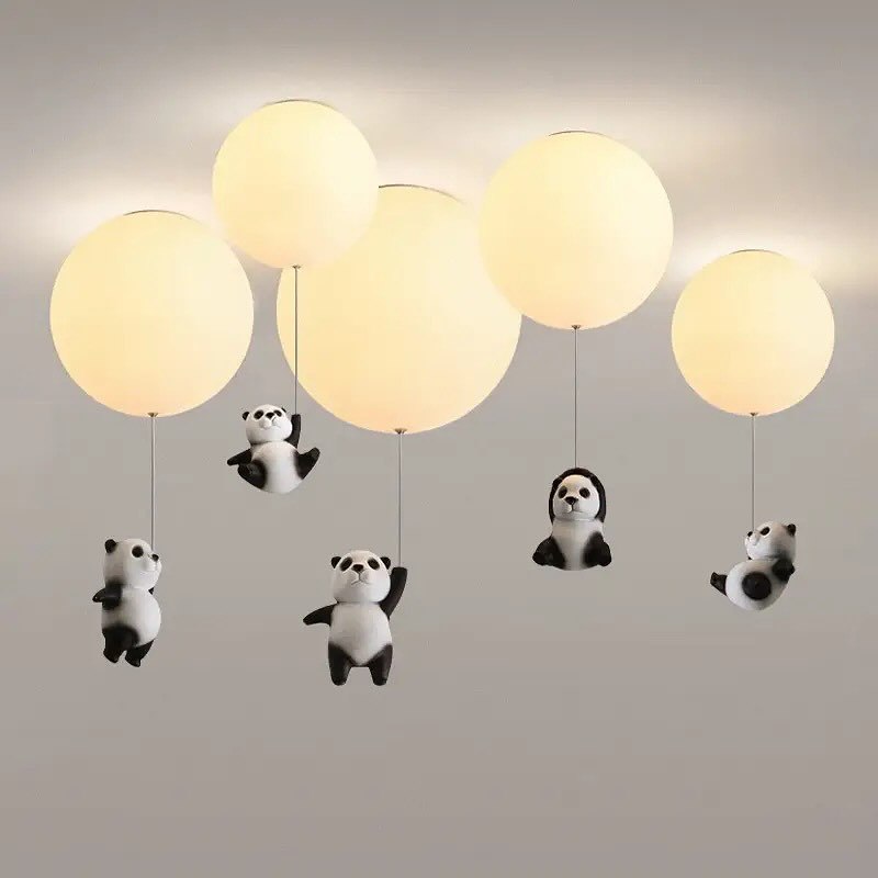 Люстра Panda ball D-20 см / D-25 см  3 варіації фігурок Пандочок White 240119-100002949