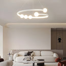 Люстра підвісна біла D-60 cm Led 53W 3000K-6000K White Pearls halves 251218-100006973