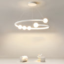 Люстра підвісна біла D-60 cm Led 53W 3000K-6000K White Pearls halves 251218-100006973