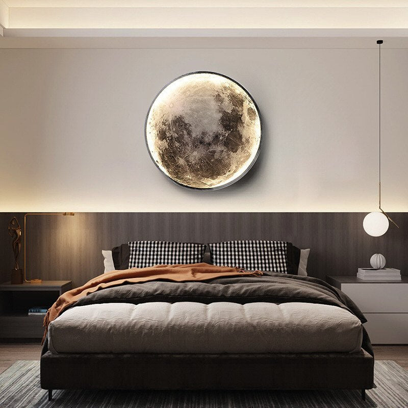 Бра місяць чорний сучасний D-80 cm Large 38W 3000K-6000K Black Natural Moon 240158-100002965