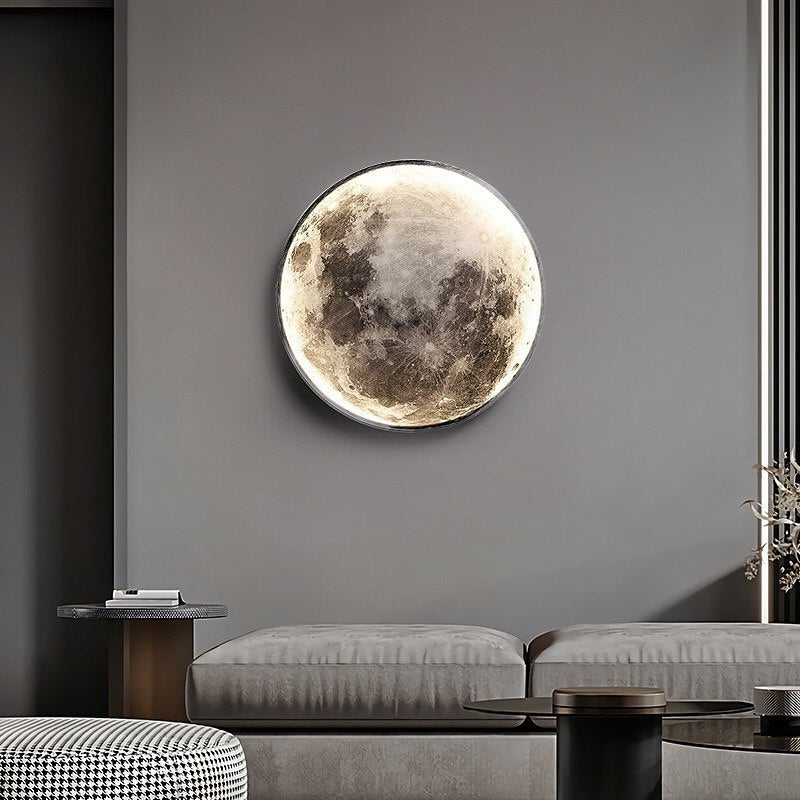 Бра місяць чорний сучасний D-80 cm Large 38W 3000K-6000K Black Natural Moon 240158-100002965