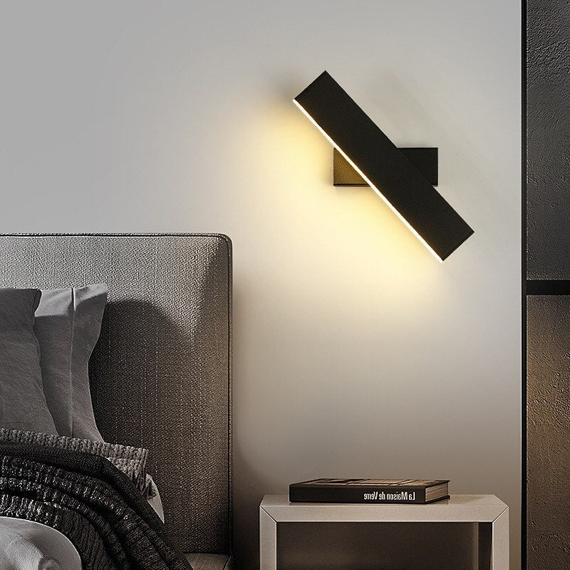 Бра настінний чорний / білий L-31 cm з вимикачем на корпусі  поворотний Shatler lamp 4000K Black / White 240158-100002975