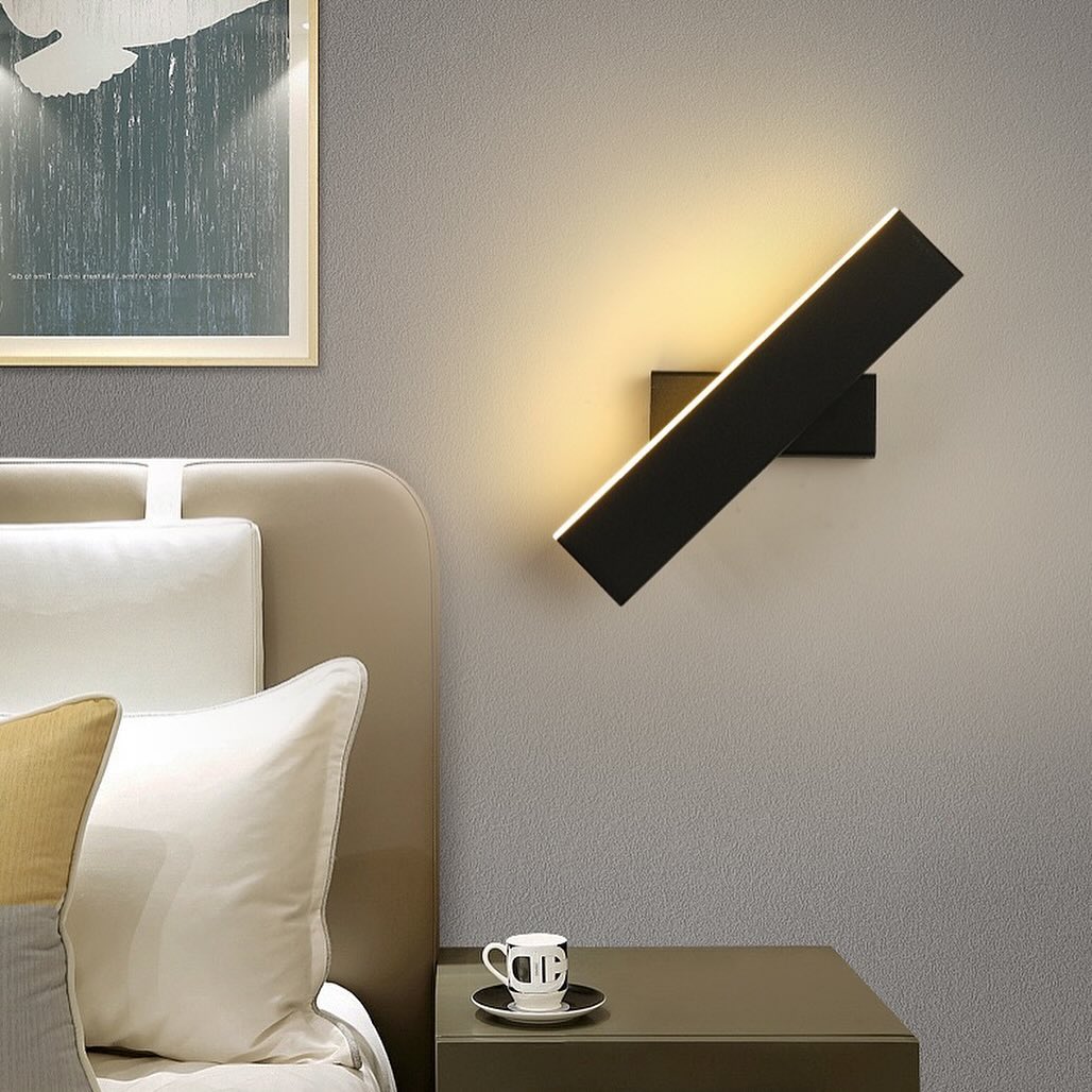 Бра настінний чорний / білий L-31 cm з вимикачем на корпусі  поворотний Shatler lamp 4000K Black / White 240158-100002975