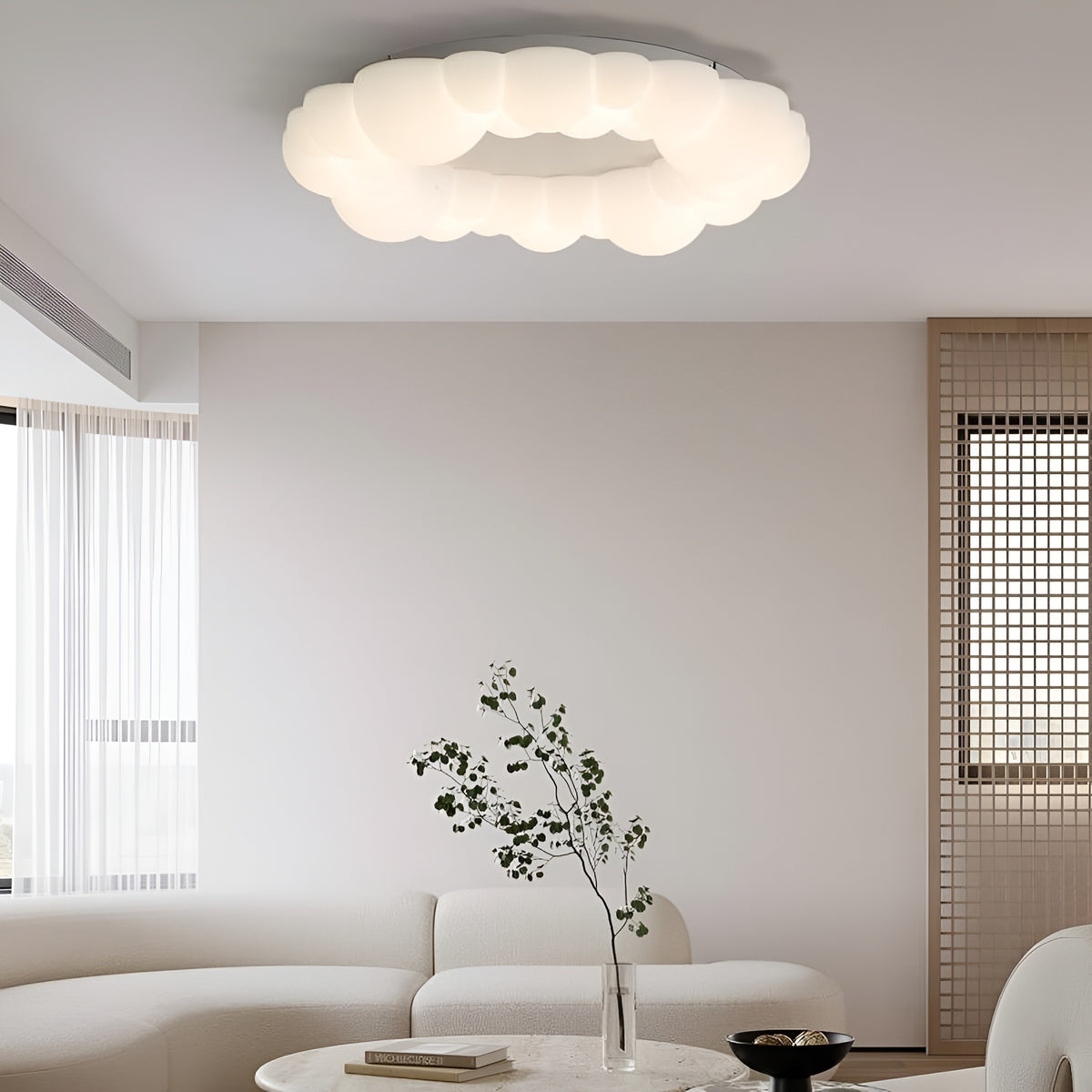 Стельова люстра Хмаринка біла D-49 cm Led 72W 3000K-6000K White Cloud 251235-100006928
