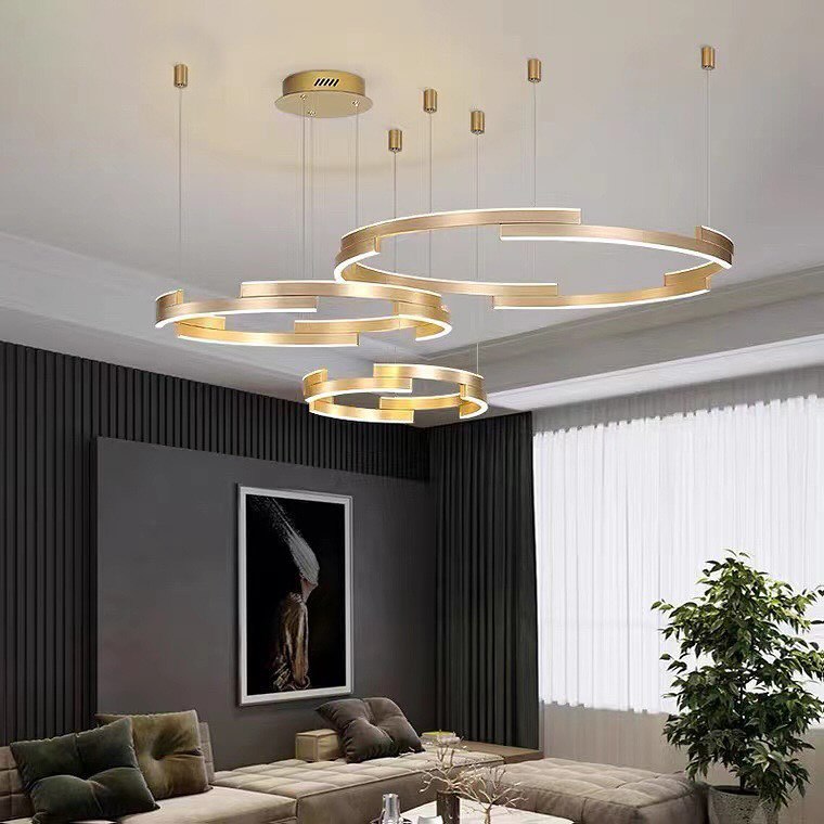 Підвісна люстра з пультом Longi Circle new D-40+50+60 см 120W 3000K-6000K Gold 240119-100002991