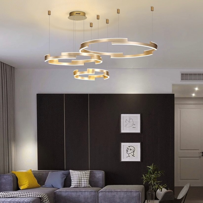 Підвісна люстра з пультом Longi Circle new D-40+50+60 см 120W 3000K-6000K Gold 240119-100002991