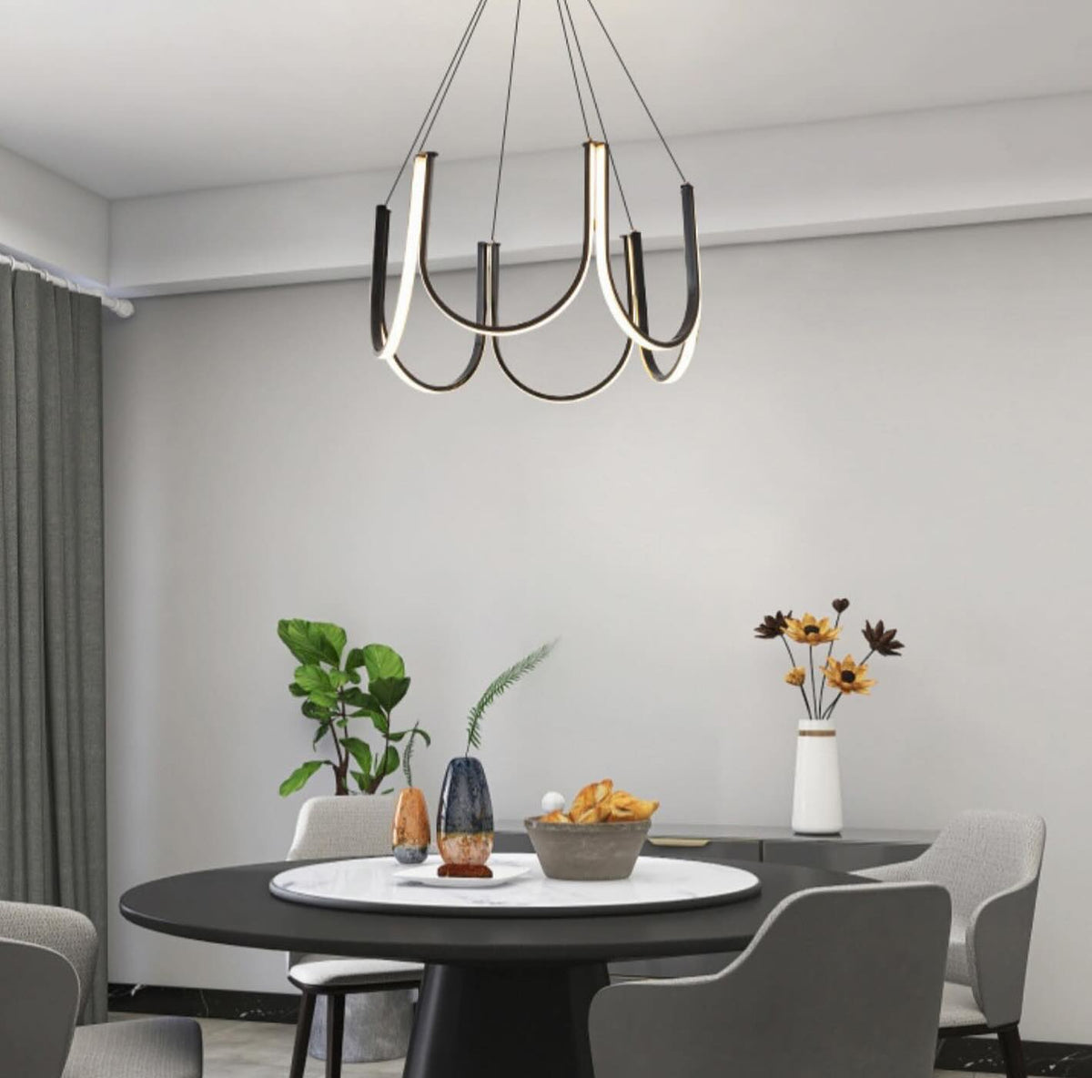 Підвісна люстра U-lamp D-65 см / D-80 см 3000К-6000К Black 240122-100002993