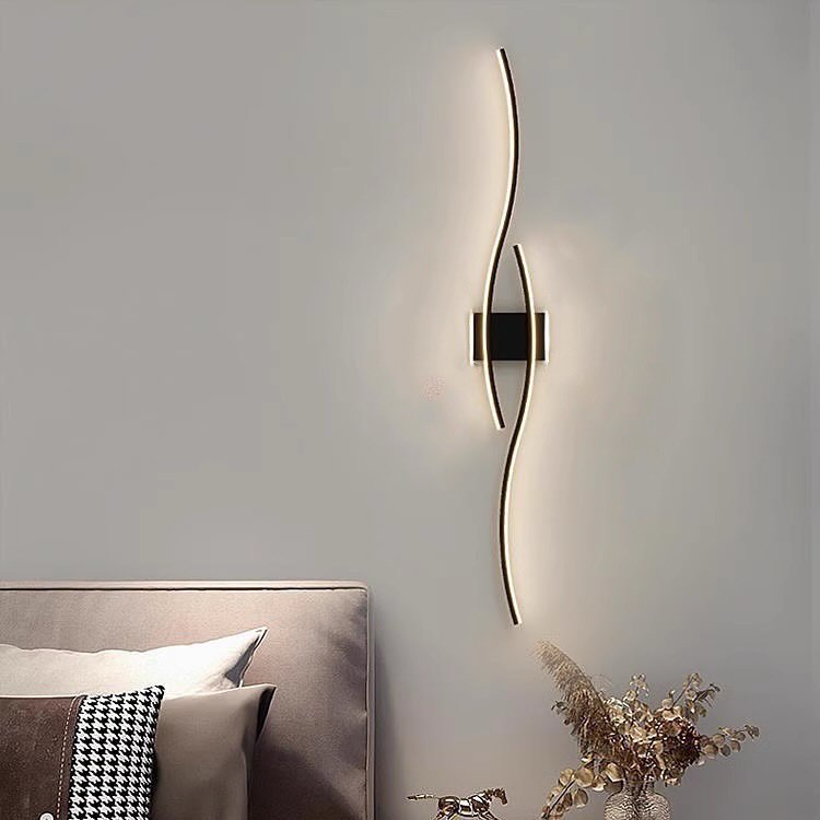 Бра Double Waves simple black Н60 / Н80 / Н100 / Н120  3000-6000K 240119-100003017
