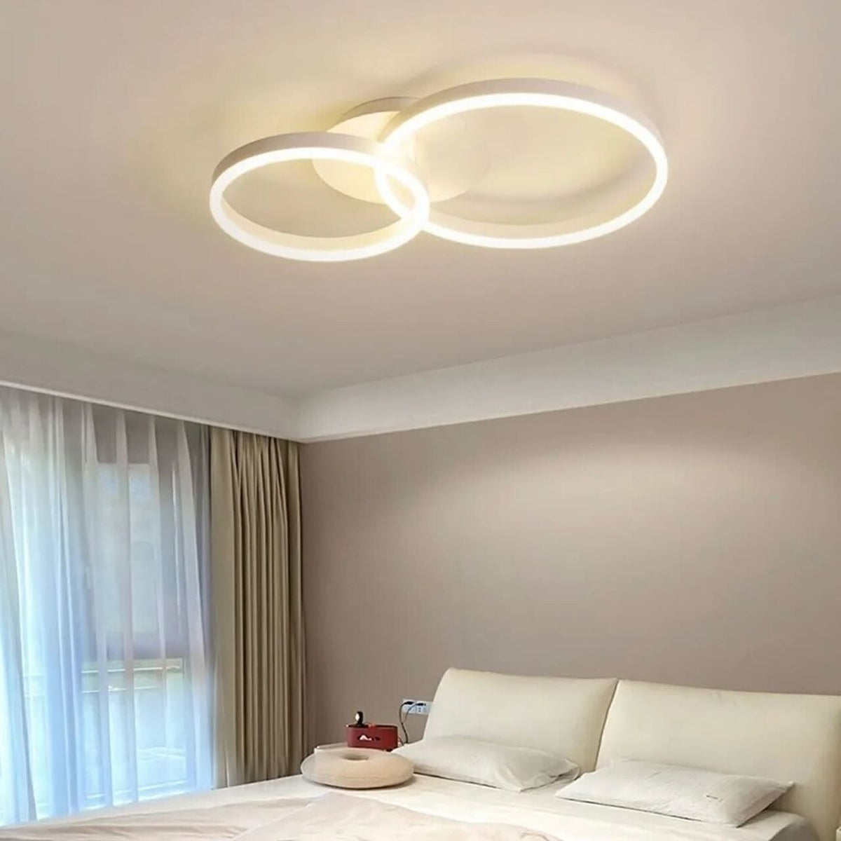 Стельова люстра з пультом Anelli 2 D-30+40 см Н-15 см W-40 см 60W 3000-6000K White 240119-100003020