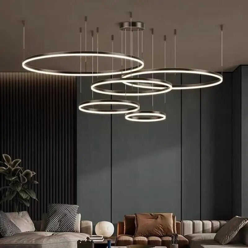 Підвісні люстри з пультом Kukho Circle 30+40+50+60+80 cm Gold / Black / Silver / White 3000K-6000K 240219-100003028