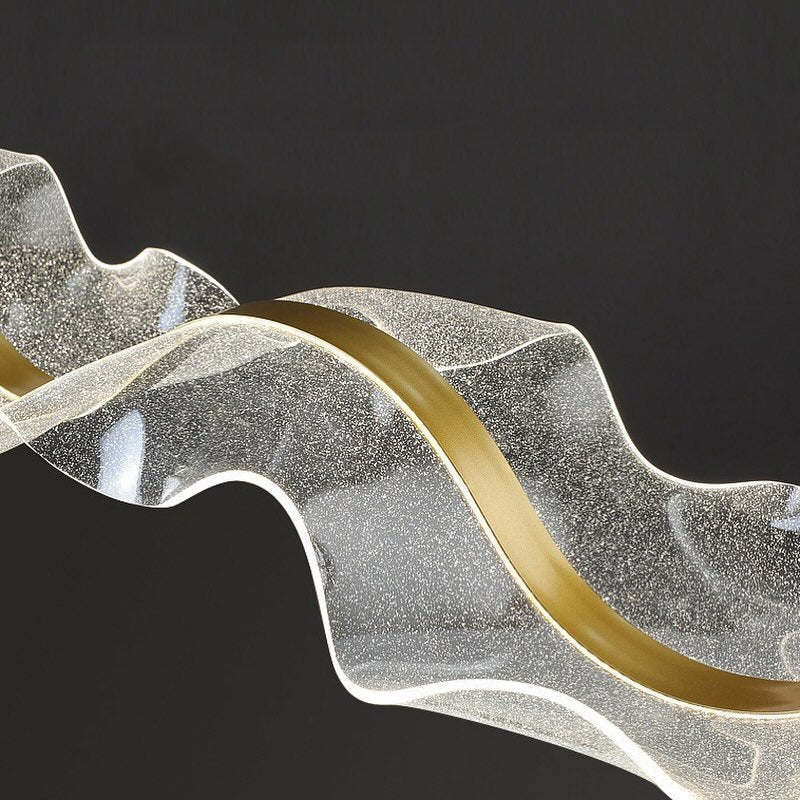 Підвісна люстра L-100 cm / L-120 cm / L-180 cm Gold & Transparent Silk 240222-100003039