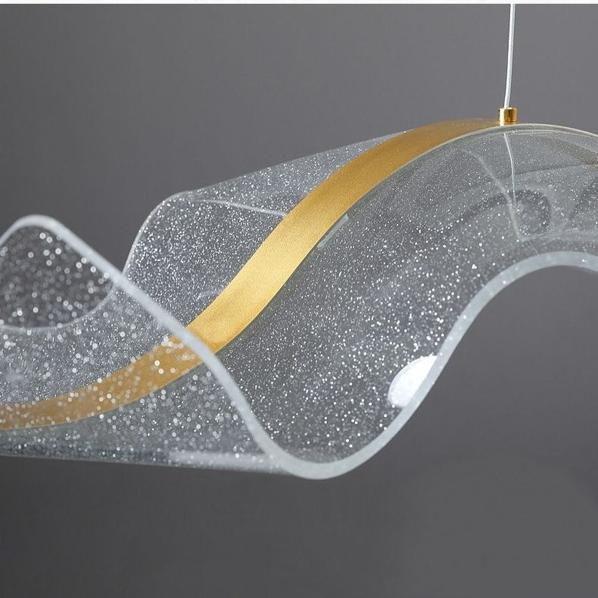 Підвісна люстра L-100 cm / L-120 cm / L-180 cm Gold & Transparent Silk 240222-100003039