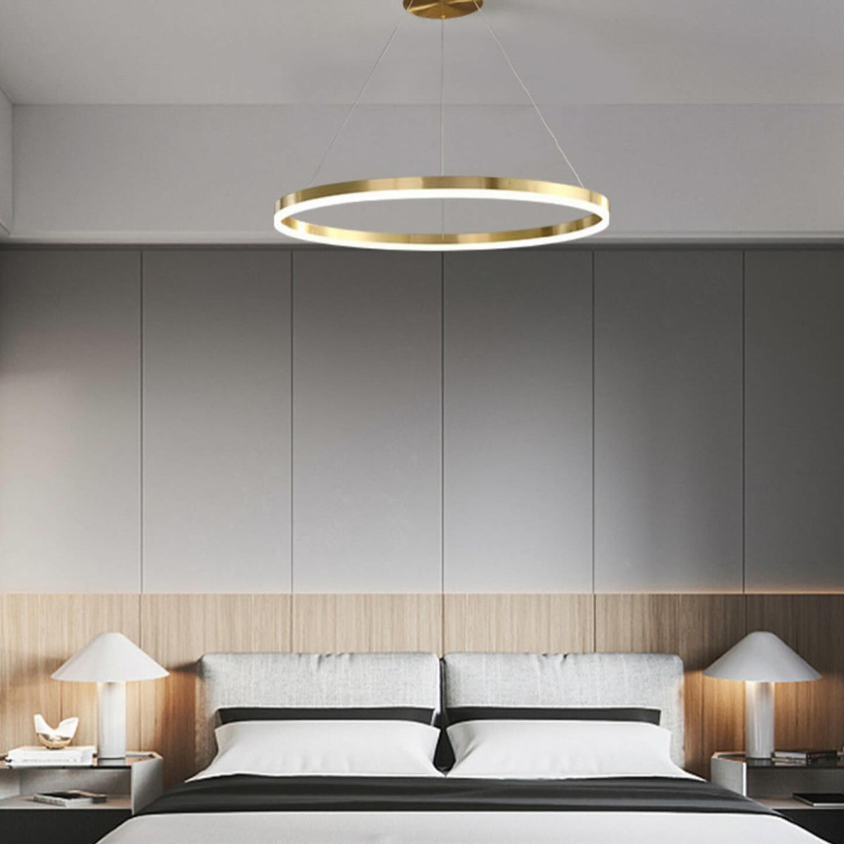 Підвісні люстри з пультом Rimy single D-60 см / D-80 см (D-40 BK) Black / Gold / White / Chrome 240219-100003069