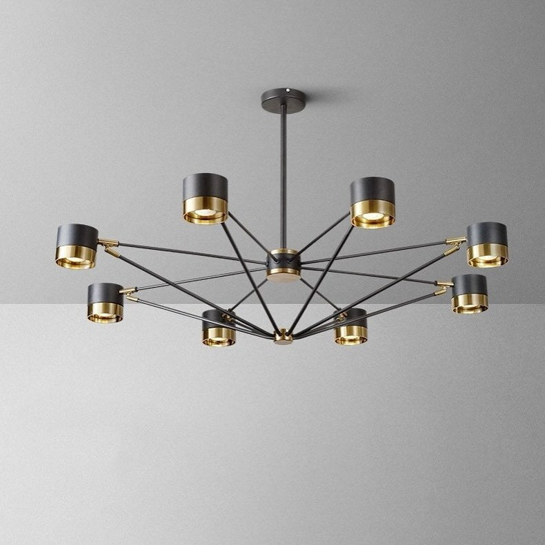 Люстра Spoon 8 D-113 см GU10/8 Black + Gold / Silver 240219-100003070