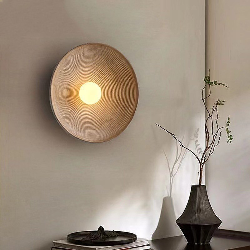 Бра керамічні бежеві з білим D-20 cm / D-27 сm / D-35 cm G4 Beige Rabbi Wabi Sabi wall lamp 240258-100003077