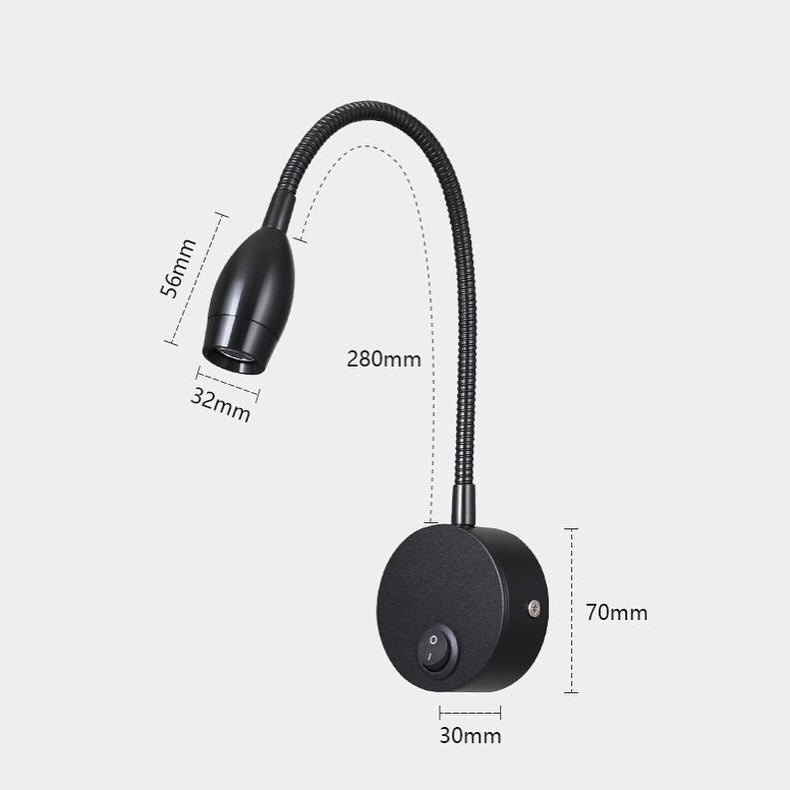 Бра з вимикачем на корпусі Flexi wall Black / White / Grey 4000K W-6,5 см Н-28 см 240227-100003079