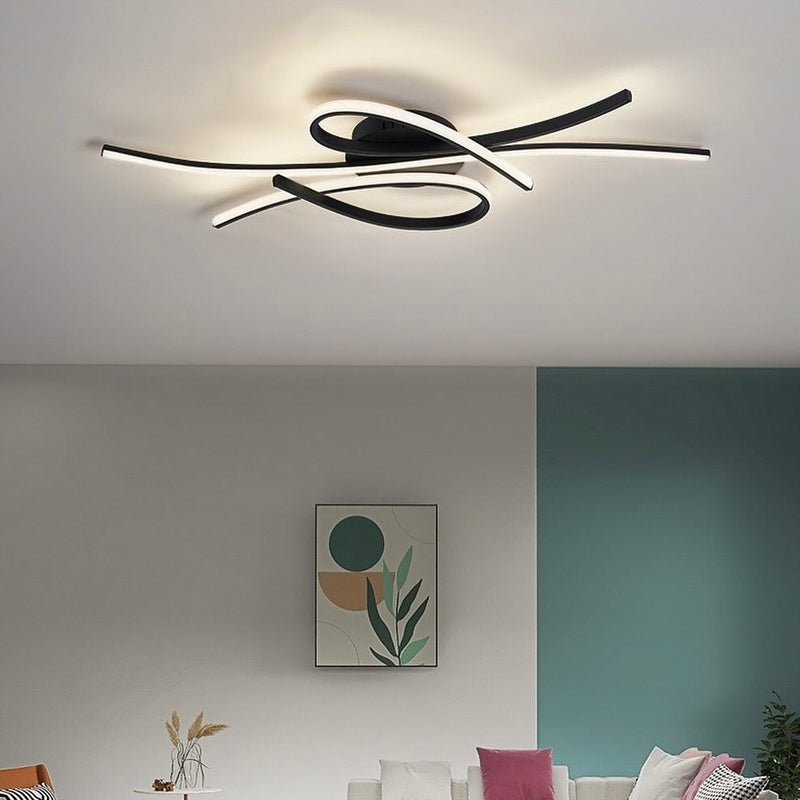 Люстра Wave ceiling L-80 см Black / Silver 3000K-6000K W-34 см Н-9 см 54W 240219-100003087