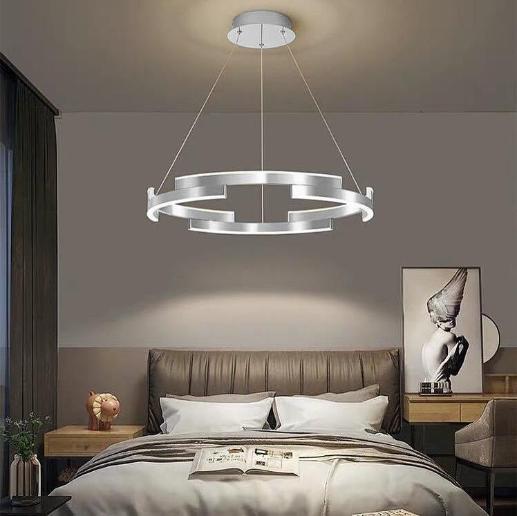 Підвісна люстра з пультом Longi Circle silver D-60 см 50W 3000K-6000K Silver + White 240319-100003100