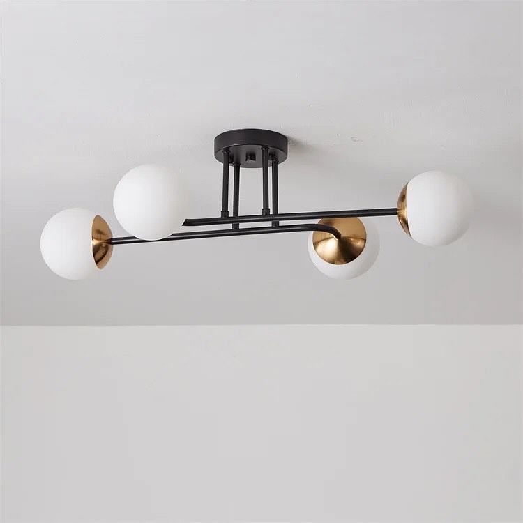 Люстра Lamia 4 L-70 см W-38 см Н-17 см Е27*4 Black+Gold+White Matte 240327-100003096