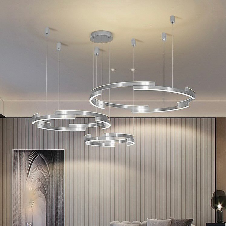 Підвісна люстра з пультом Longi Circle silver D-40+50+60 см 120W 3000K-6000K Silver + White 240319-100003099