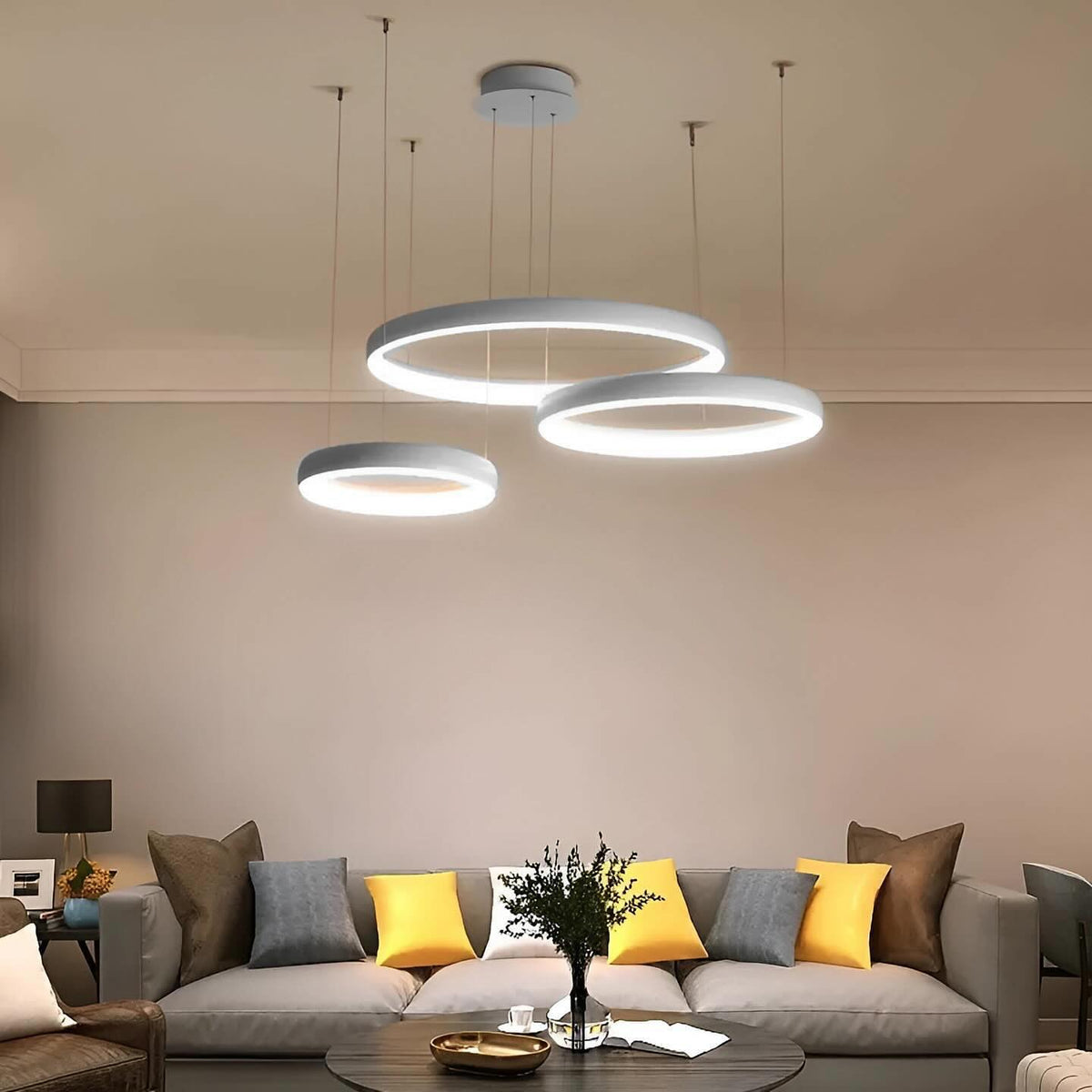 Люстра Circle trio з пультом D-40+50+60 см 3000К-6000К White / Black / Grey 240219-100003068