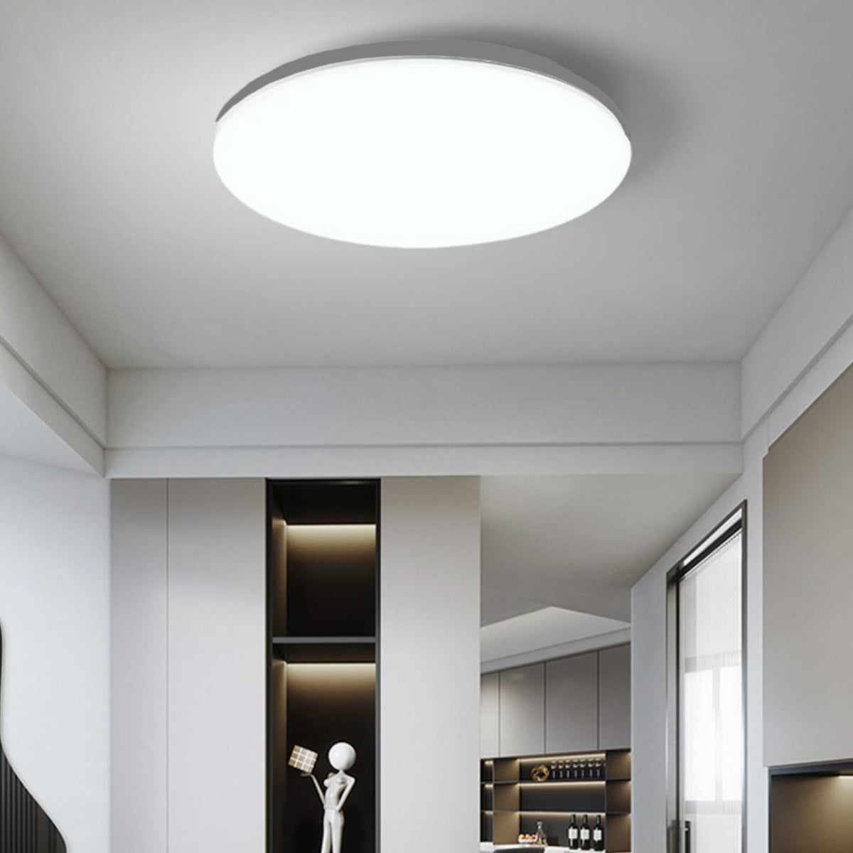Стельовий світильник Basically Ceiling Silver D-25 см / D-30 см / D-35 см / D-45 см 4000К ІР20 Н-5 см 240319-100003155
