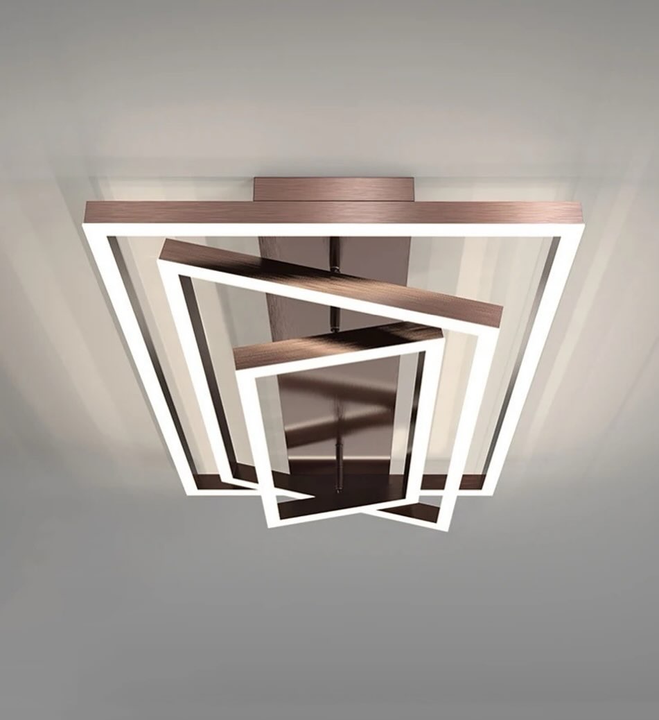 Стельова люстра з пультом Rectangle Coffee L-80 см W-40 см 3000К-6000К Brushed 240419-100003164
