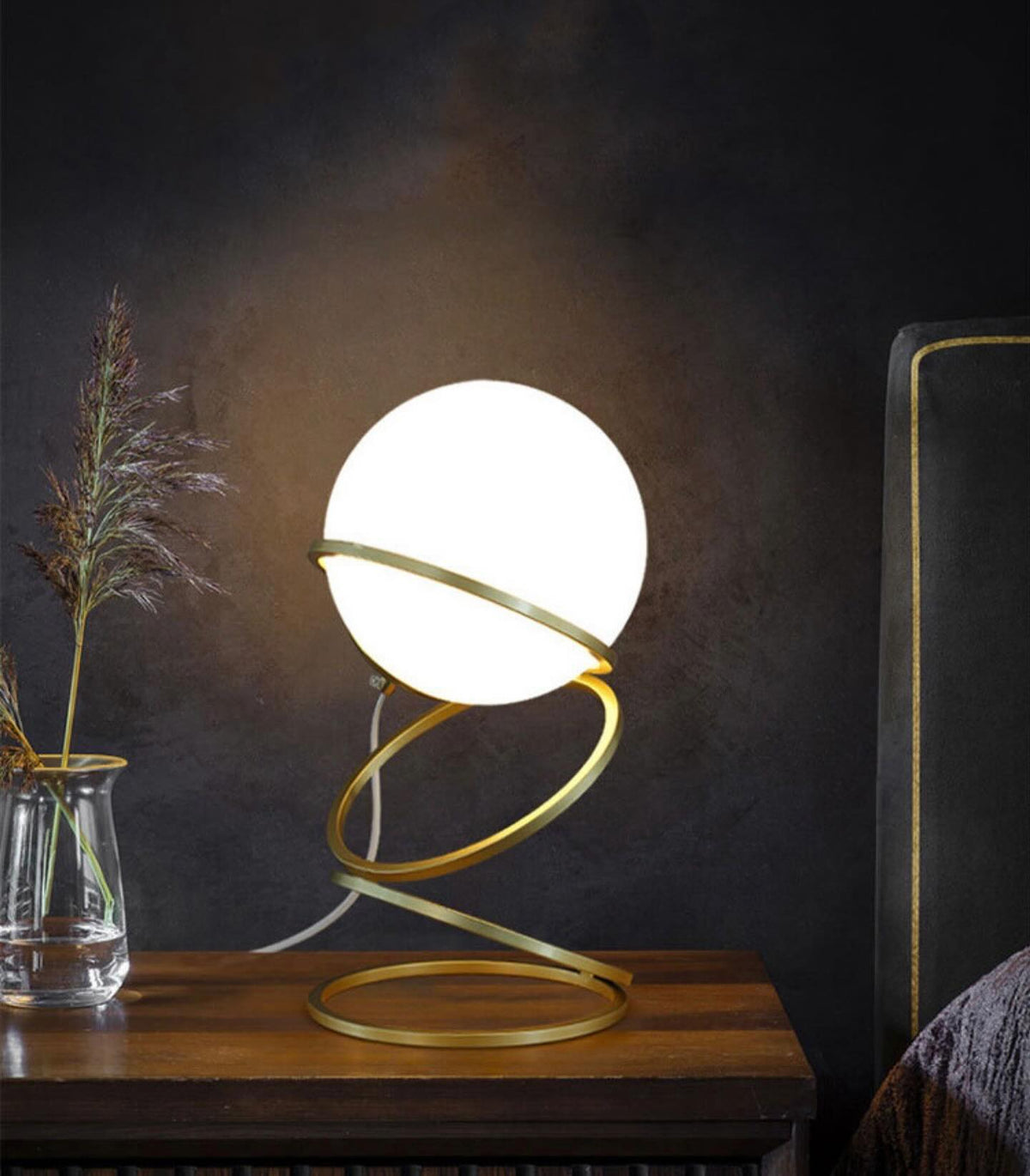 Настільна лампа Spiral and circle E27 H-31 см W-15 см Gold + White 240419-100003177