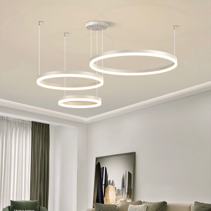 Підвісна люстра з пультом Kukho Circle 3 D-40+50+60 см / D-40+60+80 см 3000K-6000K White 240419-100003196