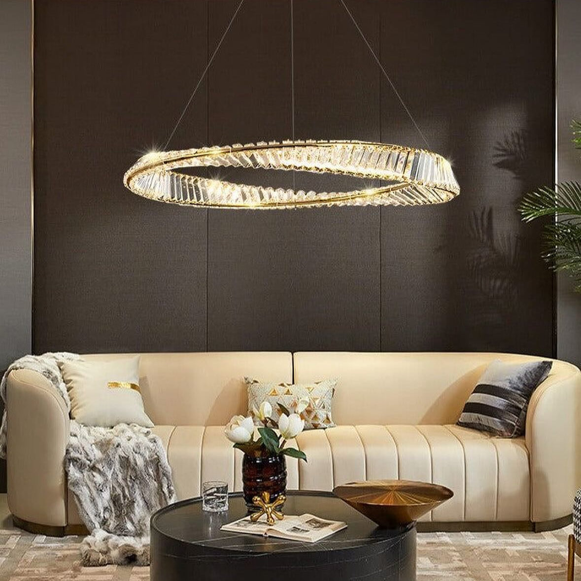 Підвісна люстра Brass Ring Luxury D-60cm / D-80cm LED-85W Gold 240588-100003301