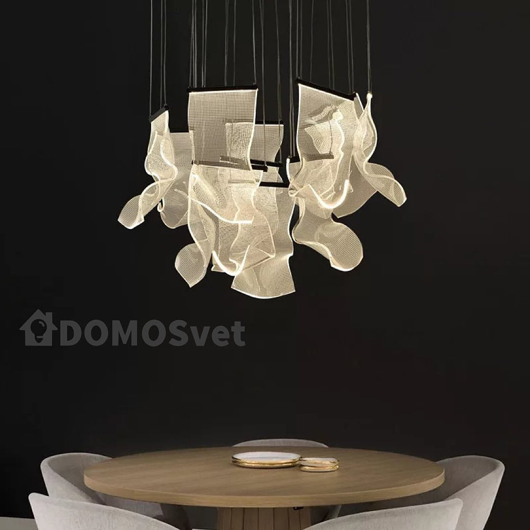 Підвістна люстра каскадна D-70 cm Led 48W 16 Gold Ethereal Waves Jellyfish 240722-100003418