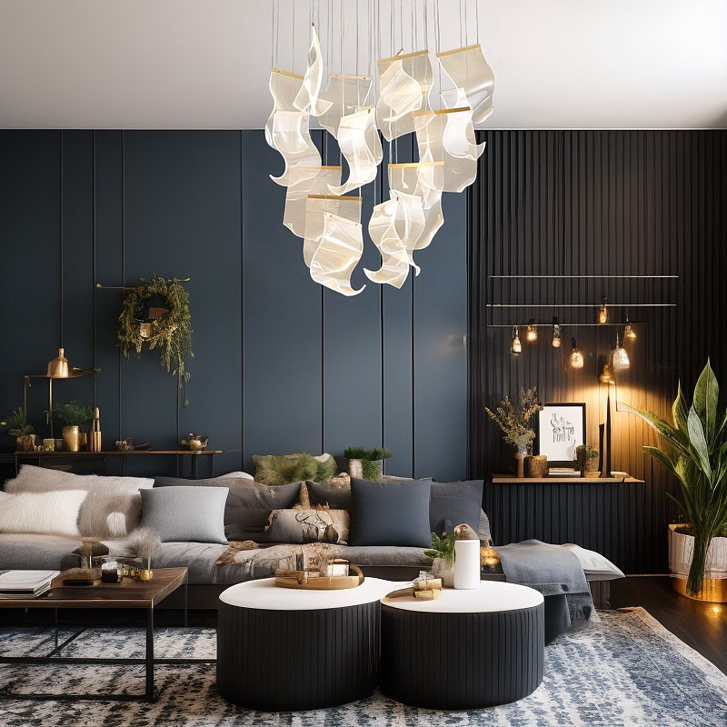 Підвістна люстра каскадна D-70 cm Led 48W 16 Gold Ethereal Waves Jellyfish 240722-100003418