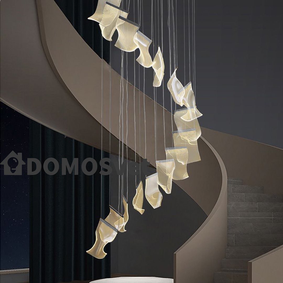 Підвістна люстра каскадна D-70 cm Led 48W 16 Gold Ethereal Waves Jellyfish 240722-100003418