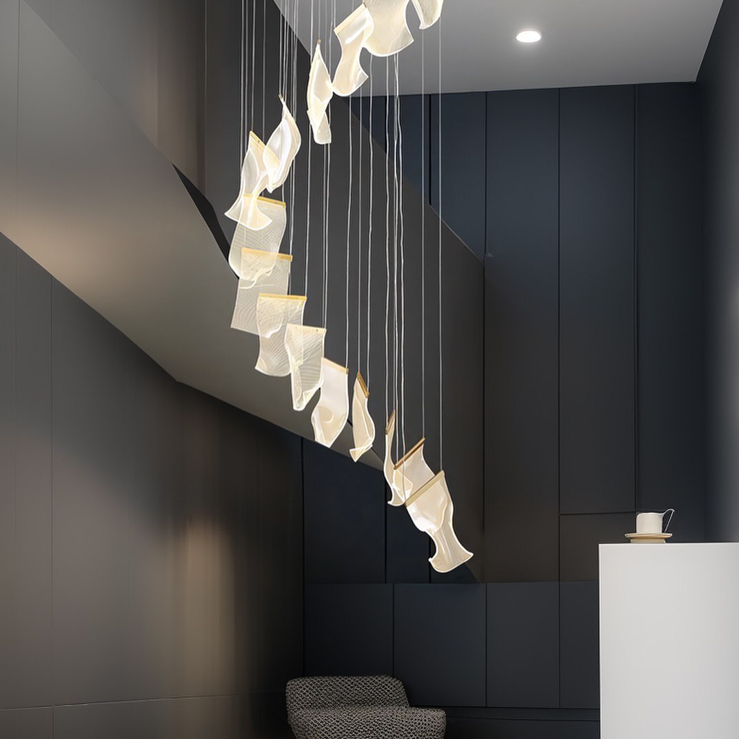 Підвістна люстра каскадна D-70 cm Led 48W 16 Gold Ethereal Waves Jellyfish 240722-100003418