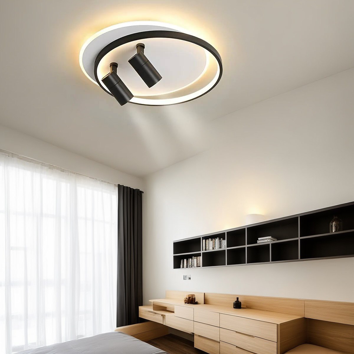 Світильник стельовий світлодіодний з пультом Ceiling with 2 spots Led 65W Black and White 240774-100003422