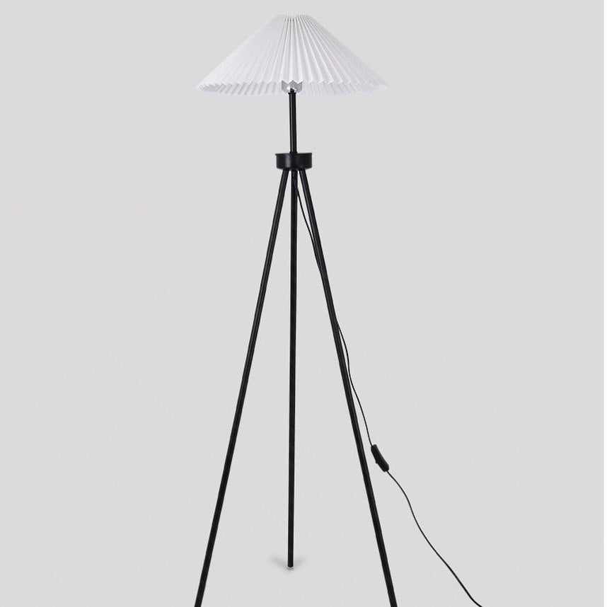 Торшер з  абажуром гофре Eco floor 158 cm Black 240721-100003467