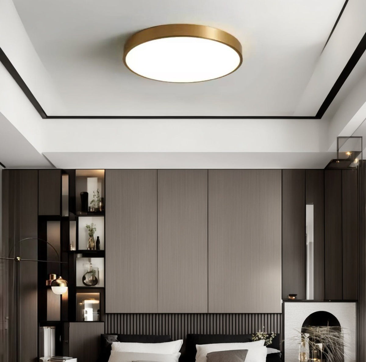 Стельовий світильник золотий світлодіодний Коло D-25 cm/ D-30 cm/ D-40 cm/ D-50 cm Led Goldi ceiling 240776-100003471