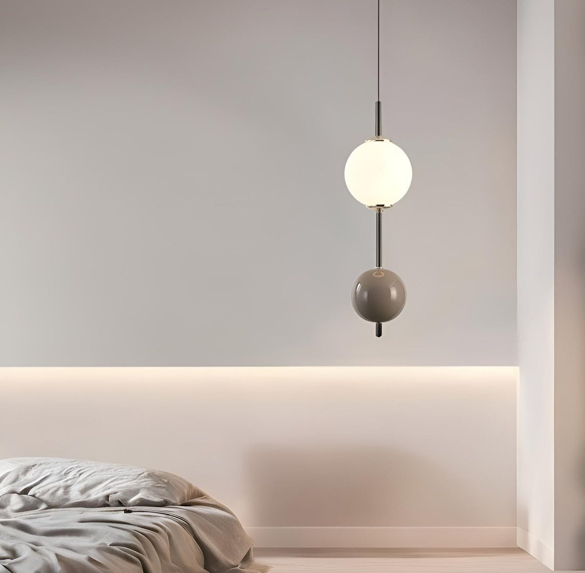 Світильник підвісний W-13 cm Led 12W 4000K Grey & White Two Beads marble 240822-100003612