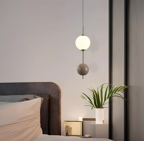 Світильник підвісний Two Beads marble Led 12W 4000K Grey & White 240822-100003612