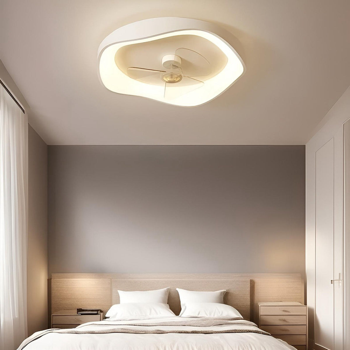 Стельовий світильник з вентилятором D-50 cm Led 32W White  Ceiling wave fan 240922-100003761