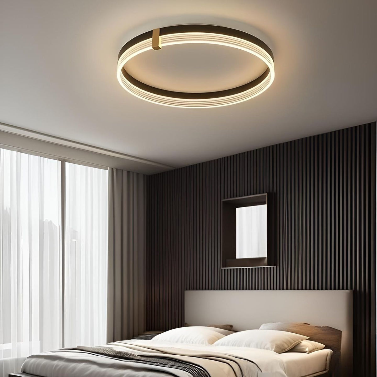 Люстра стельова D-50 cm Led 58W 3000-6000K Black Simple circle 240918-100003769