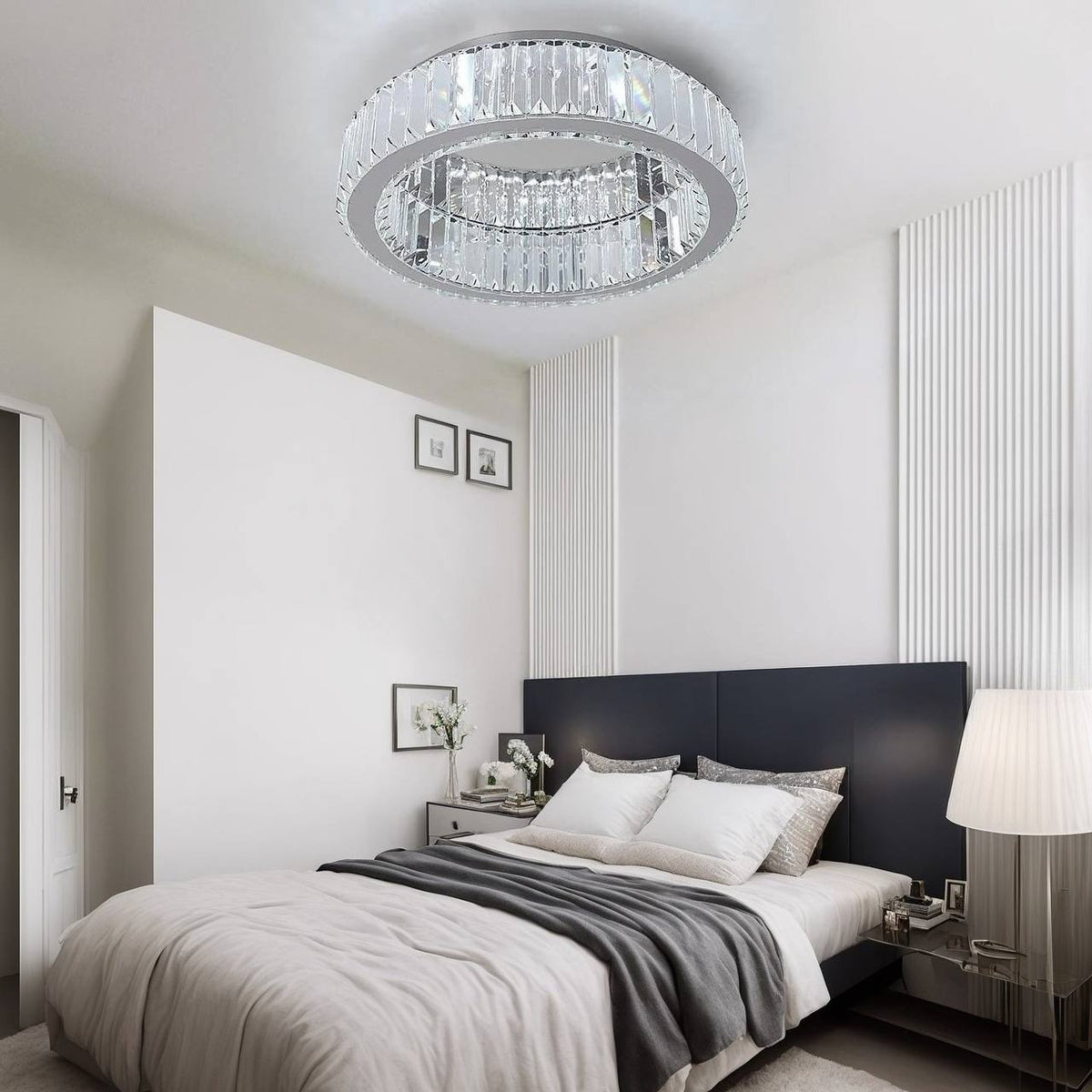 Люстра стельова Crystal Diamond circle chrome D-50 cm Led 55W 241035-100003831