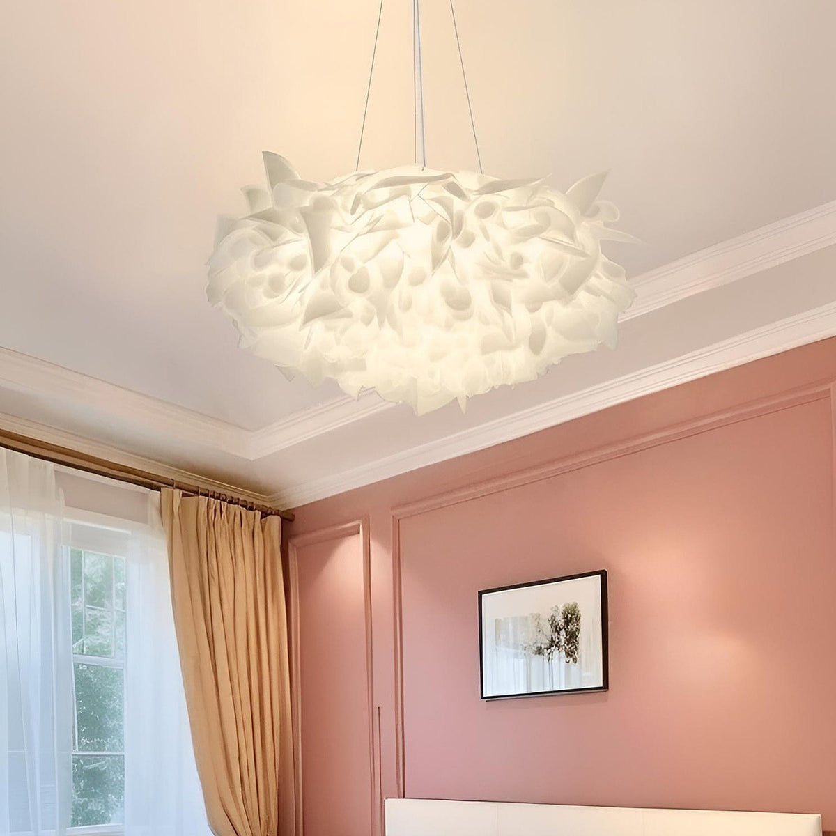 Люстра підвісна біла Квітка D500 Led 26W White Flower tender 241018-100003857